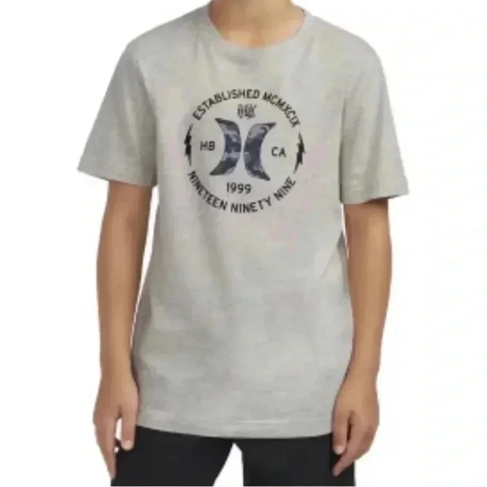 HURLEY Boys Gray Graphic Short Sleeve T-Shirt